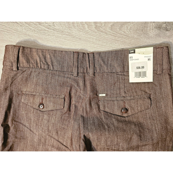 NWT Lee Platinum Label Womens Size 8 S No-Gap Trousers Stretch Deep Chocolate - Picture 7 of 8
